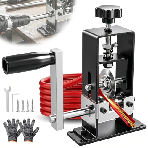 Manual Wire Stripper Machine 2 IN 1 Drill Powered & Hand Crank Wire Peeler for 0.06"-1" (1-25mm) Cable Heavy Duty Scrap Copper Wire Stripping Tool Wire Stripper Machine for Recycling Black S