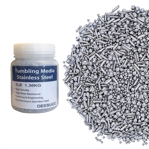 3LBS Stainless Steel Tumbling Media for Jewelers Steel Shot Tumbler Finishing Mix 3LBS Mix-3LBS