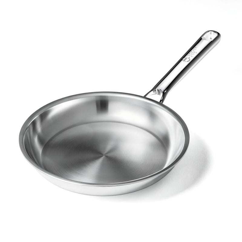 COOKER KING 8 Inch Stainless Steel Frying Pan, Small Omelette Pan, Induction Pan, Rivetless & Non-Toxic, Fast & Even Heating, Oven & Dishwasher Safe, Metal Utensil Safe, Perfect for Eggs and Omelets