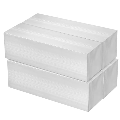 Aluminum Flat Bar 6061, 4 Pcs, 6 x 2 x 2 Inch, Solid Extruded Lathe Bar for Industrial, DIY Craft, Handiwork