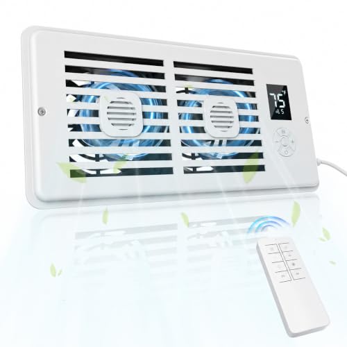 AC Vent Booster Fan 4" x 10" Register, Improves Airflow for Rooms White 4" x 10"
