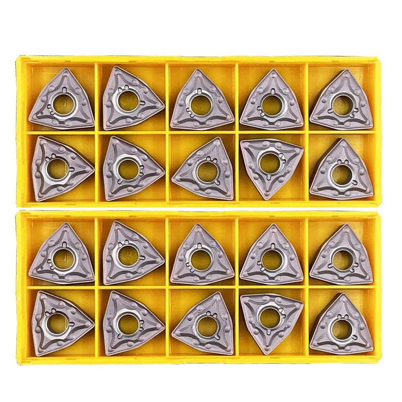 WNMG 432 / WNMG080408 Bronze Carbide Inserts, Indexable Inserts, Cutting Tools for Machining Steel Parts and Stainless Steel, Pack of 20