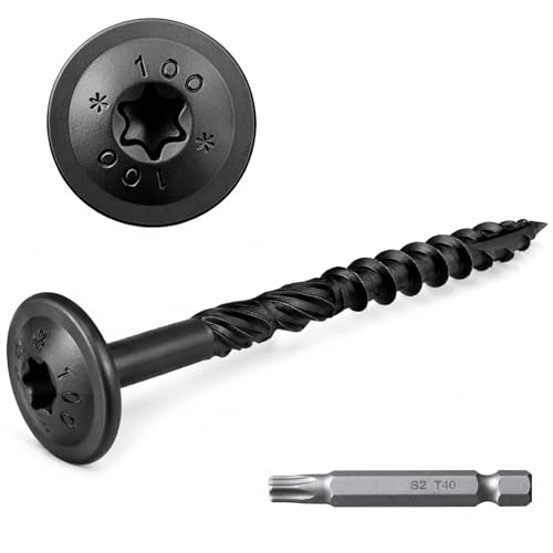 FMhotu Lag Screws, 5/16" x 4" Structural Screws 5/16" x 4" Black 50
