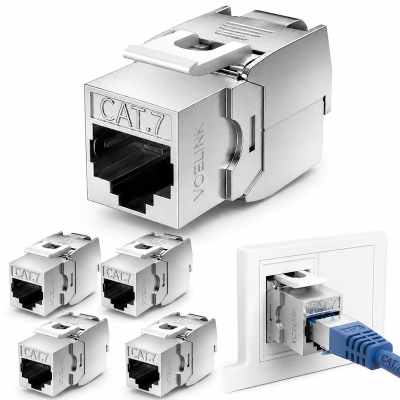 Cat7 Keystone Module RJ45 Coupling 10 Gbps for Stable Network Connection | Network Patch Panel Keystone Ethernet Coupling Network for CAT7 CAT6A CAT6 Patch Panel and Network Socket
