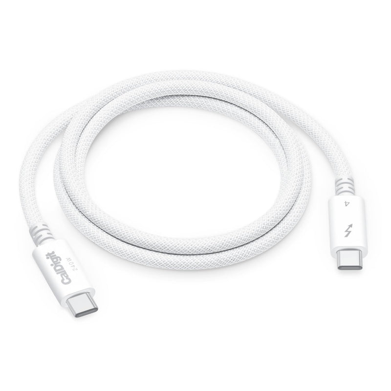 CalDigit Thunderbolt 4 Pro Braided Cable - 1m, 40Gbps, 240W Power Delivery, Compatible with Thunderbolt 3, Thunderbolt 5, USB4 Type C, MacBook Pro, iMac, iPhone 17, White 1m Pro (White)