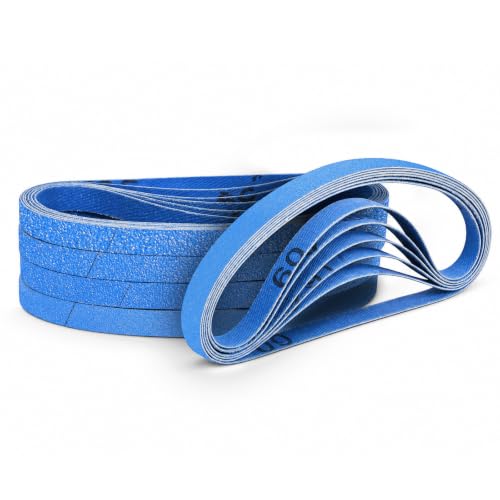 Pack of 30 Sanding Belts 10 x 330 mm Grit 60/80/120/240/400 | Zirconia corundum sanding belts for belt sanders for grinding, rust removal, sharpening and filing