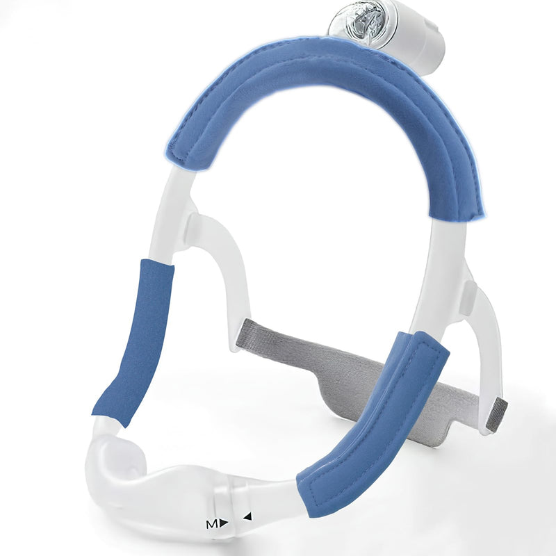 CPAP Mask Strap Covers, Mask Frame Covers Compatible with DreamWear or ResMed AirFit Mask Headpieces, Reusable Strap Pads, Hair and Face Pads (Blue) blue