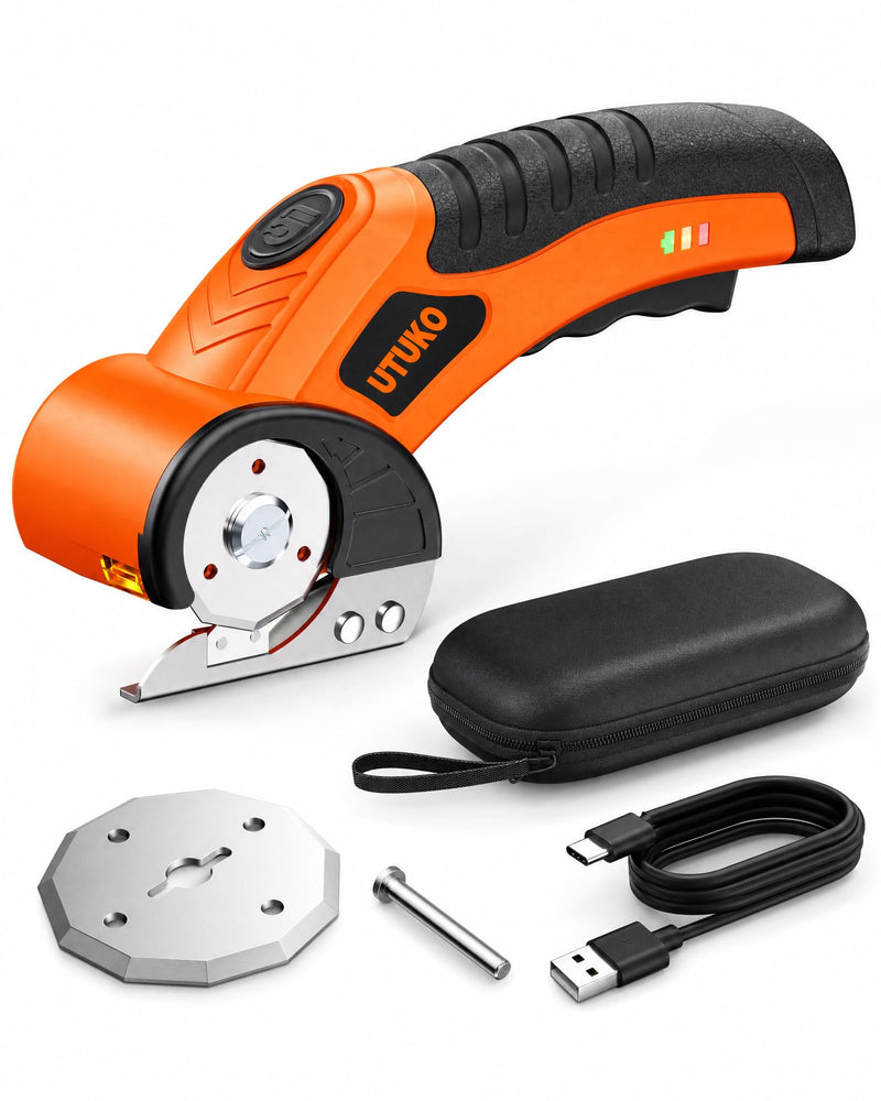 Electric Cardboard Cutter – Upgraded High-Power 800RPM Brushless Motor, 3500mAh Cordless Rechargeable Electric Scissors, Heavy Duty Box Cutter for Cardboard, Carton