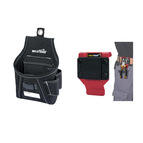 MELOTOUGH Nail and Screw Organizer Pouch with Belt Clip, Magnetic Tool Holder, N48 Strong Magnetic Belt Clip