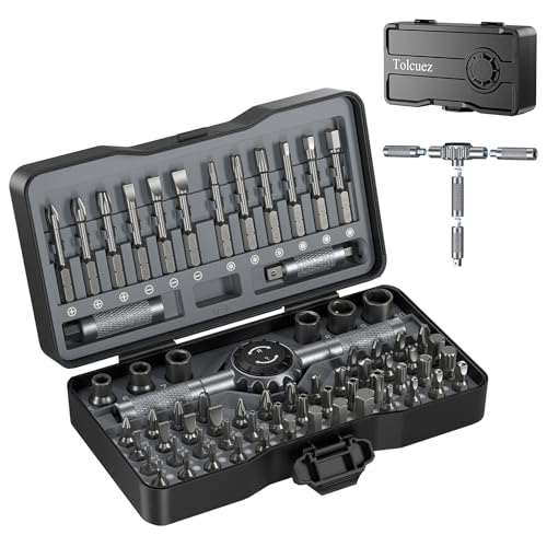 69 in 1 Magnetic Screwdriver Set with 4 Handles, Ratcheting Screwdriver Set, S2 Steel Bits, Precision & T-Handle, Multi Bit Tool Kit for Home, Auto, Repair, Furniture 69 in 1