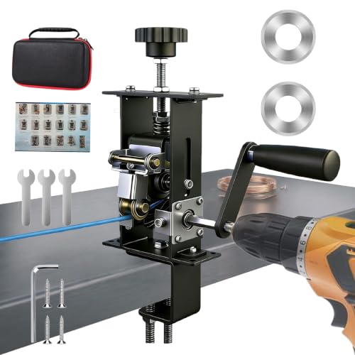 Wire Stripper Machine,Wire Stripping Machine,0.06-0.7" Manual&Drill Powered Copper Wire Stripper With 2 Spare Blades And No-drill Fixing Clip,Wire Stripping Tool for Scrap Copper Recycling&DIY