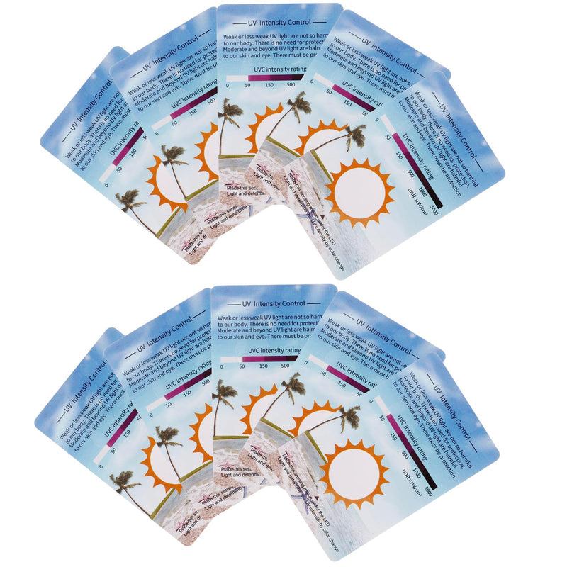 HEMOTON UV Measuring Device Terrarium Test Cards Made of PVC, Pack of 10 UV Test Cards for Outdoor Use with Versatile Use and Easy Transport for Reptile Glass Containers | 8.5 x 5.4 cm, As Shown, For Outdoor Activities, Lightweight and Portable