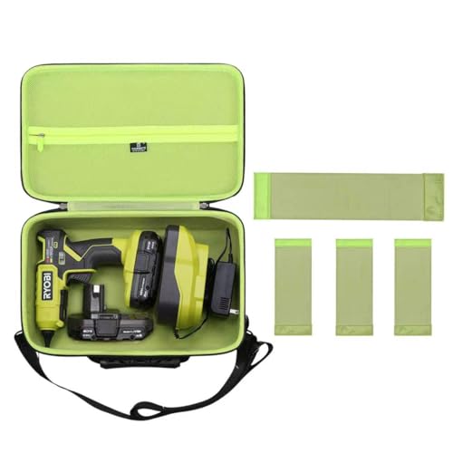 Tourmate Hard Storage Case for RYOBI ONE+ 18V Cordless Dual Temperature Glue Gun - Travel Case for Machinery & Accessories(Box for Sale) (Black & Green, M) Black & Green