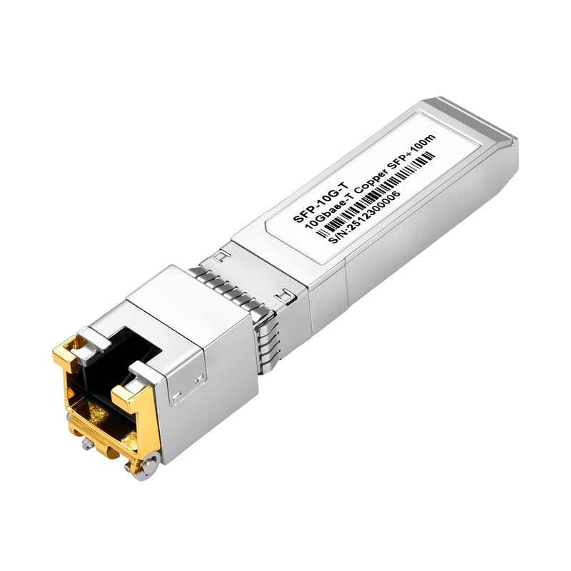 1.25/2.5/5/10GBase-T 10Gb SFP+ to RJ45 Copper Transceiver Module with Realtek Chip & DDM for Cisco SFP-10G-T-S/Ubiquiti UF-RJ45-10G/MikroTik S+RJ10/Netgear/D-Link/Supermicro/TP-Link, up to 10 0 m