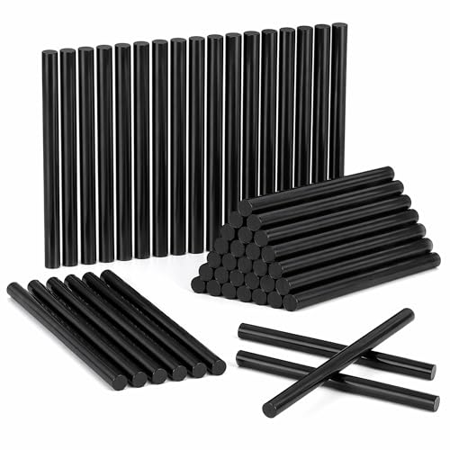 50Pcs Black Hot Glue Sticks Full Size for DIY Art Craft, 0.43” Diax8” Long Full-size | 0.43" Dia. X 8" Long