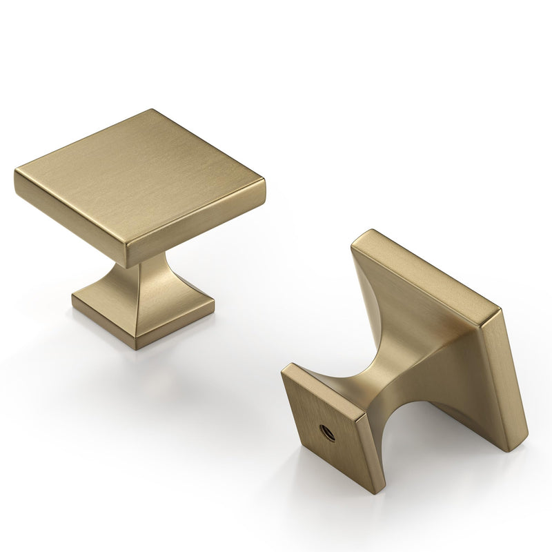 Peaha 15 Pack Champagne Bronze Cabinet Knobs,Square Drawer Knobs, Solid Zinc Alloy Cabinet Hardware Pulls for Kitchen Cupboard Dresser Bathroom