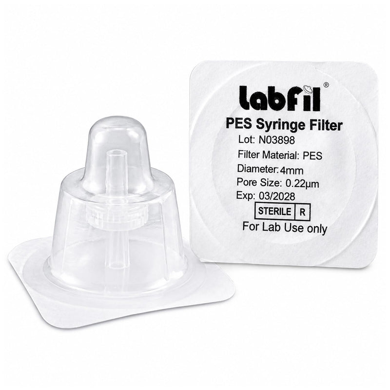Sterile Syringe Filter 4 mm PES Membrane 0.22 µm Pack of 25 | For Biomed Scientific, individually packaged