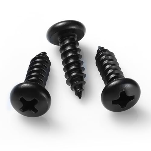 #10 x 3/4 Inch Pan Head Wood Screws, Phillips Drive, Black Oxide Stainless Steel 304 (18-8), Self Tapping for Wood, Sheet Metal Screws, 400 Pack #10 x 3/4"