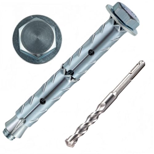 3/8×3" Hex Heavy Duty Hollow Wall Anchors, Through-Hardened Expansion Screws for Hollow Brick, Lightweight Brick and Porous Block, 20 PCS,Includes Impact Drill Bit 3/8×3" Hexagonal