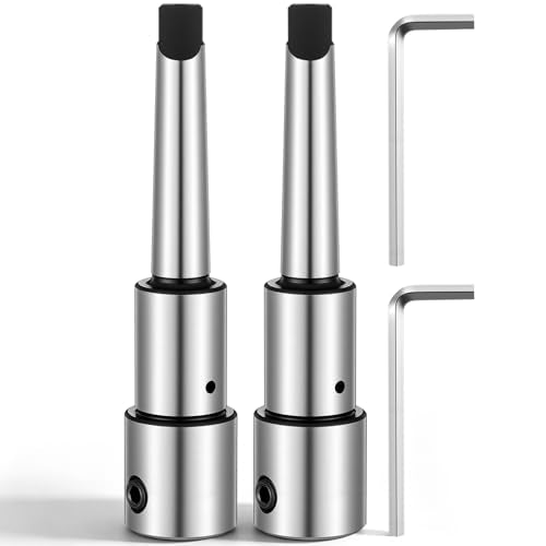 Annular Cutter Arbor Adapter, Morse Taper MT2 to 3/4" Weldon Shank for Drill Press & Milling Machine, Chrome Steel, High Precision CNC Machined, with Set Screws & Pilot Pin