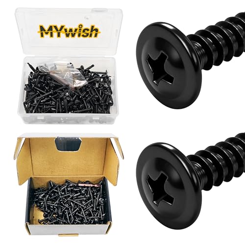 Mywish Self Tapping Screws for Metal (200Pcs) #8×1" & 300Pcs #8 × 1 Inch Wood Screws, Quick Tapping, Truss Head Wood Screws, Truss Head Self Drilling Screws High-Strength, Black Screws