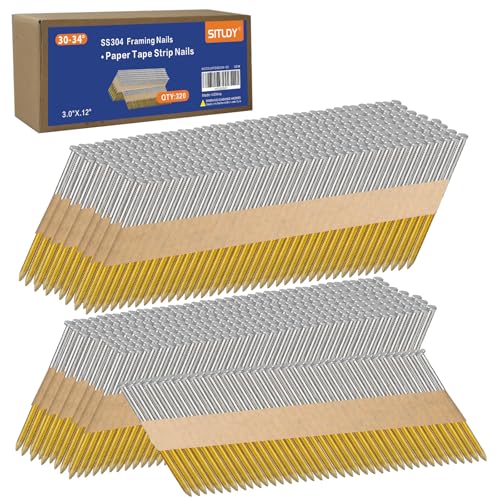 SS304 30-34 Degree Framing Nails 3.0" x .12" Ring Shank 320 PCS 3.0" x .12" 320 pcs
