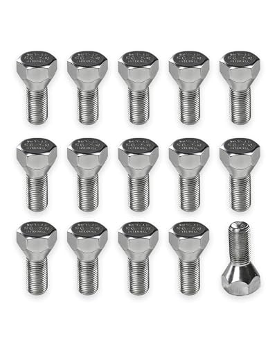 15 Pack 11062A Trailer Lug Bolts 1/2"-20 x 1-5/8" Solid Zinc-Plated Steel, Fits 5-Lug Hubs for Boat & Utility Trailers 15