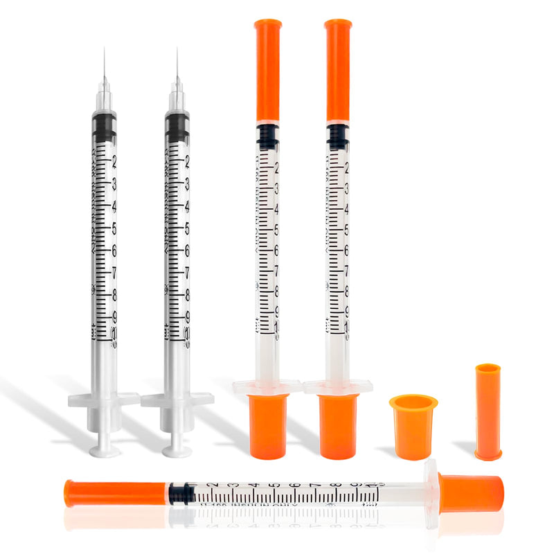 1ml 31G 5/16 Inch 8mm Syringes with Needle, U-100 Lab Tools, Individual Wrapped, Pack of 100 1ml 31G 5/16inch