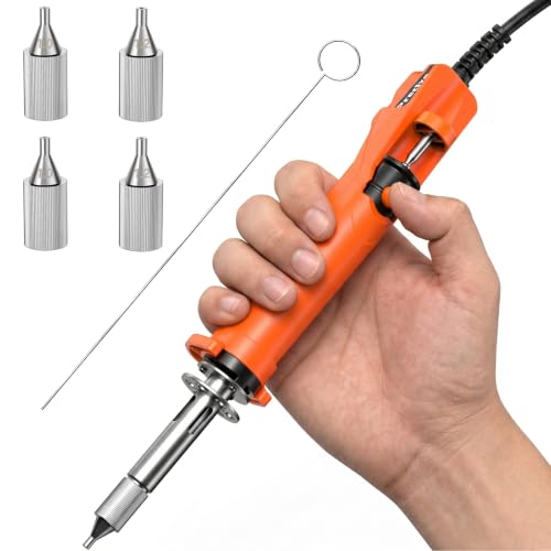 Preciva Desoldering Pump Solder Extractor Kit with 4 Desoldering Nozzles (1.0mm x 2+1.2mm x 2)