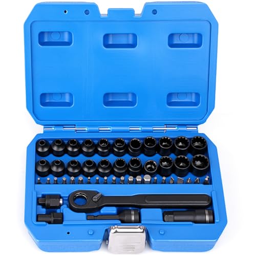 48 Piece 1/4-Inch Socket Set, SAE & Metric Multi-purpose sockets 48pc1/4”