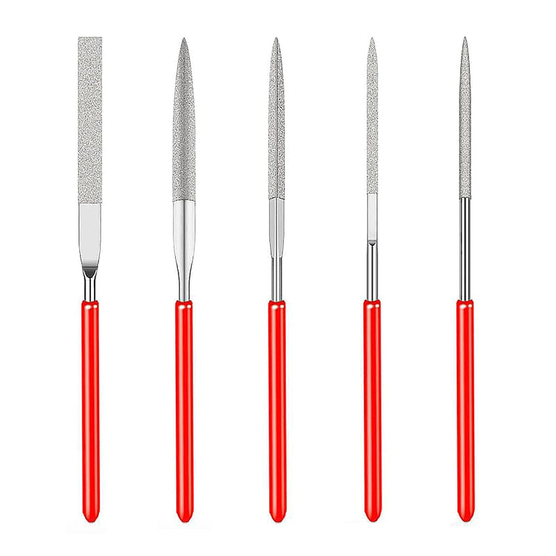 5 Piece Diamond Mini File Set, Needle Files Set, Metal, Mini Diamond File, for Metal, Wood, Plastic, Jewellery, Model Making & DIY Projects