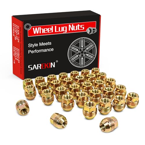 M14x1.5 OEM Factory Wheel Lug Nuts, Acorn Bulge Seat, Zinc Gold 32Pcs 32 M14 x 1.5