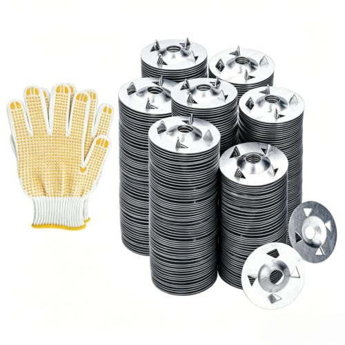 AccEncyc 600 Pcs Foam Board Fasteners Washers for Installation of Foam Board Panels 1-1/8 Inch Metal Washers for Fixing Fastening Installation