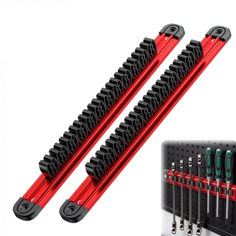 Tool Holder Wall Magnetic Clamping Range 1-7 mm Pack of 2 | Tool Wall Mount Magnetic Strip Tool with 12 Clamps Tool Wall Magnet Tool Storage Magnetic Holder