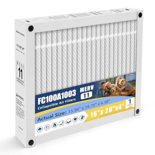 16x20x4 Air Filter MERV 11 Replacement Compatible with Honeywell FC100A1003 FC100A1003-1PC