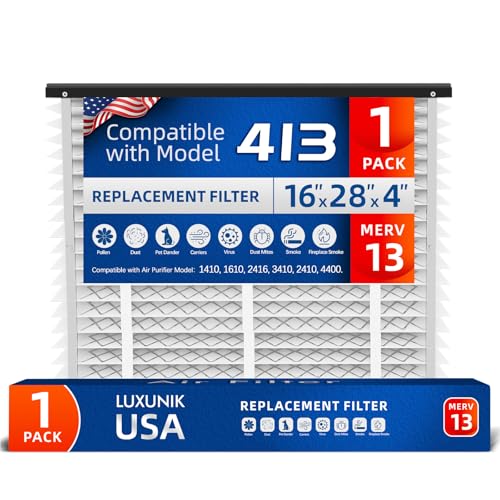 413 MERV 13 Air Filter, 16x25x4, Compatible with AprilAire, Luxunik, 1-Pack 413 [1 Pack]