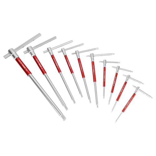 TOMMARS 10PCS T Handle Allen Wrench Set, Sliding Handle, Metric 2-10mm Mertic