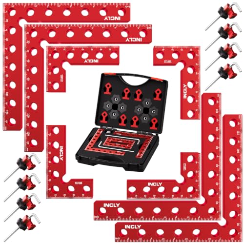 INCLY 8 Pack Corner Clamps for Woodworking, 90° Aluminum Right Angle Set