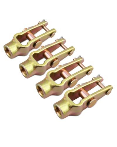 4 Pack Slack Adjuster Clevis Double Pinned Straight Pin Kit, 5/8"-18 Threaded, Fit for Meritor R810019 Haldex CQ36541 Euclid E11430 Freightliner A6809960540 Heavy Duty Air Brake Clevis Linkage