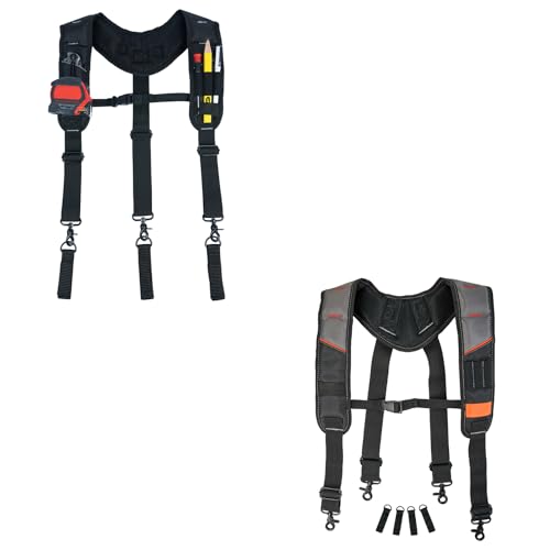 KUNN 3-Points Padded Tool Belt Suspenders & Construction Belt Suspenders