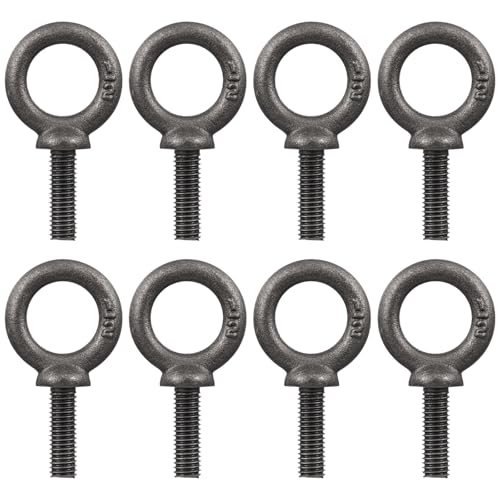 Hicarer 8 Pack 1/2 x 1-1/2 Machinery Eye Bolts Shouldered Rigging Lifting Point, Heavy Duty Lifting Shoulder Eye Bolts, Anchor Rigging Attachment, 2, 600 Lbs Working Load