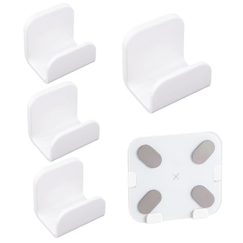 MOROBOR Scales Holder Wall Mounted 4 Pack Self Adhesive Smart Scale Stand Plastic Adjustable Wall Mount Fits for Home, Gym, Bathroom, Bedroom, Kitchen