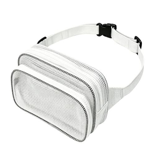 Anti-Static Cleanroom Tool Belt Bag - 10.6 Inch Transparent Fanny Pack PVC Waist Bag for Work Travel and Daily Use White 1