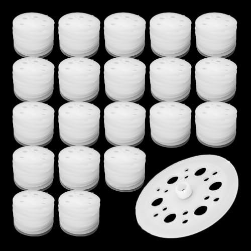200PCS 46.5mm/1.82inch Plastic Washer Polypropylene Washers for Rigid Foam Board Insulation Fastening, White Plastic Load Spreading Flat Washers for Fixing Supporting Screws Nail Installation 200