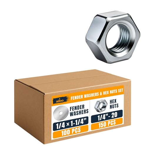 Fender Flat Washers 1/4" x 1-1/4" & 1/4-20 Hex Nuts