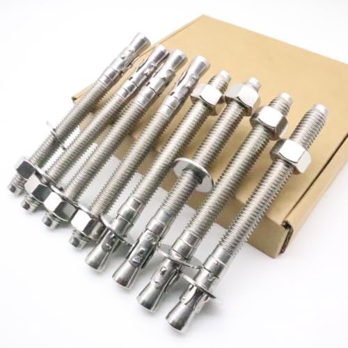Wedge Anchors for Concrete, Stainless Steel 304 Heavy Duty Fasteners 8pcs 1/2 x 5-1/2 inch