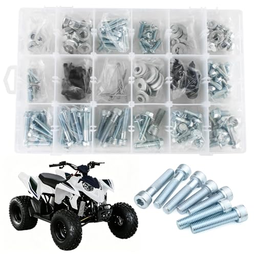 260PCS Bolts Fastener Kit for Polaris Predator 50/500/90 Outlaw & Predator for Polaris Outlaw 110/450/50/500/525/70/90 Fits Fenders Frame Engine Plastics – Replace OEM ATV Hardware