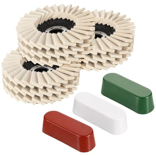 12 Pcs Wool Polishing Wheel Disc and Polishing Compounds Set