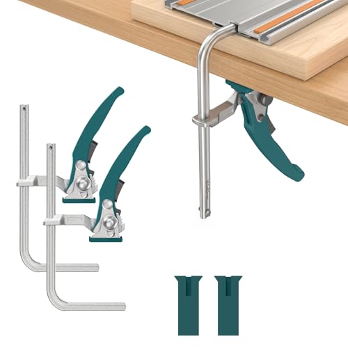 Housolution 2 Pack Quick Release Ratcheting Table Clamp, Track Saw F Clamps