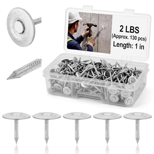 Moxweyeni 2 Pounds 1'' Metal Cap Nail Bulk Masonry Roofing Insulation Nail 1''